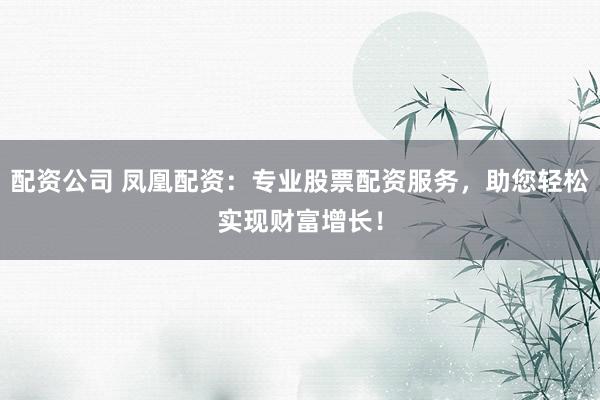 配资公司 凤凰配资：专业股票配资服务，助您轻松实现财富增长！
