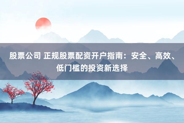 股票公司 正规股票配资开户指南：安全、高效、低门槛的投资新选择
