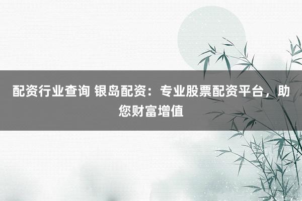 配资行业查询 银岛配资：专业股票配资平台，助您财富增值