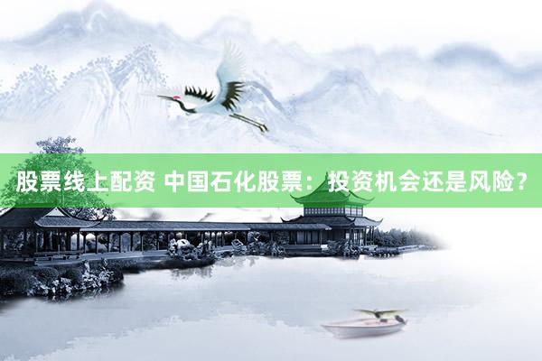股票线上配资 中国石化股票：投资机会还是风险？