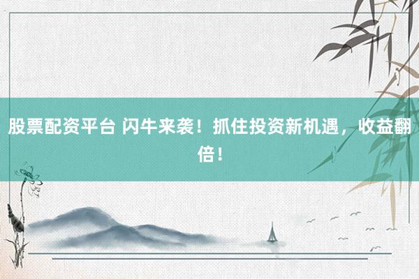 股票配资平台 闪牛来袭！抓住投资新机遇，收益翻倍！