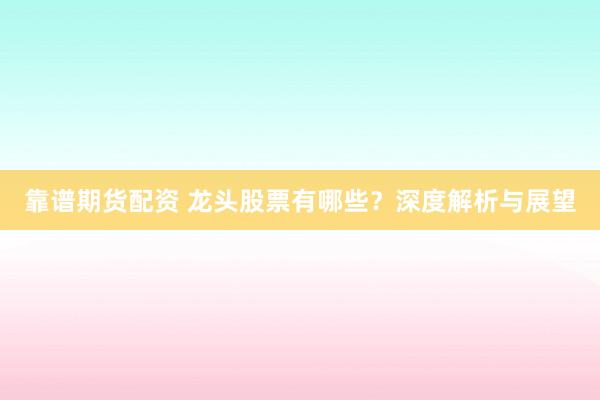 靠谱期货配资 龙头股票有哪些？深度解析与展望