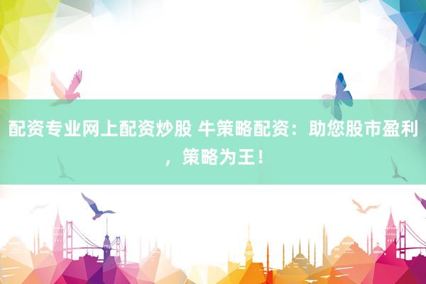 配资专业网上配资炒股 牛策略配资：助您股市盈利，策略为王！